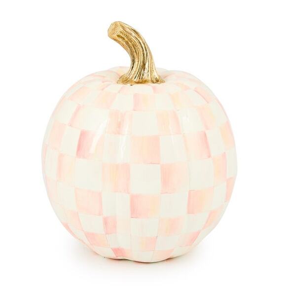 MacKenzie-Childs Other - Mackenzie Childs Rosy Check Small Pumpkin Hand Painted Halloween Decor New
